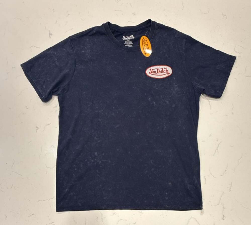 Von Dutch Acid Wash Graphic Print Short Sleeve T-Shirt